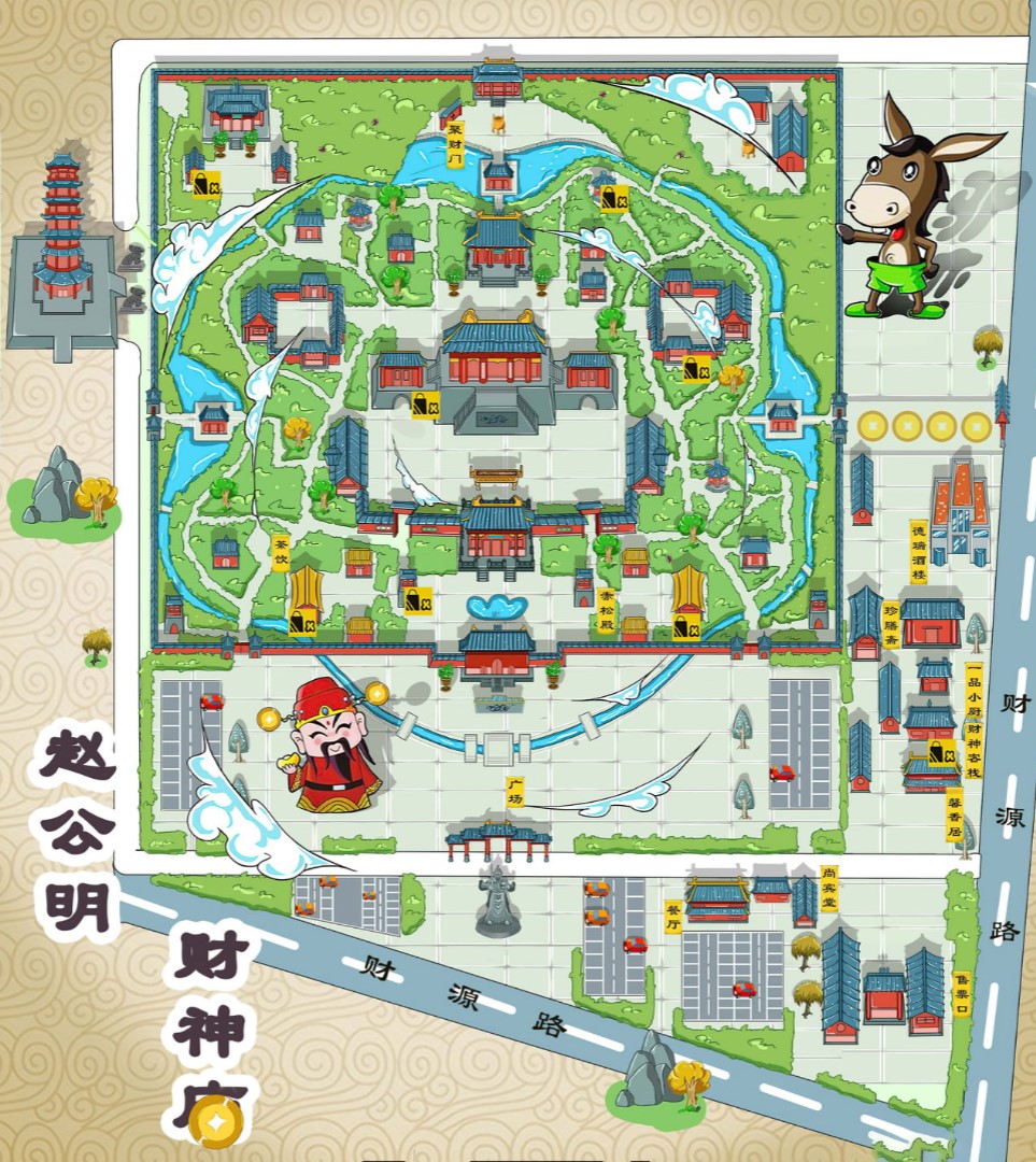 内乡寺庙类手绘地图